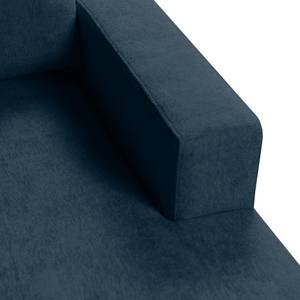 Canapé d'angle Greenwood II Tissu Bleu marine - Méridienne courte à droite (vue de face)