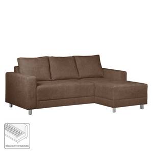 Ecksofa Greenwood II Webstoff Nougat - Longchair davorstehend rechts