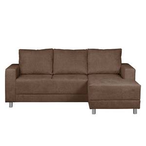 Ecksofa Greenwood II Webstoff Nougat - Longchair davorstehend rechts