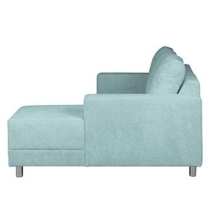 Ecksofa Greenwood II Webstoff Pastellblau - Longchair davorstehend rechts