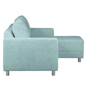 Ecksofa Greenwood II Webstoff Pastellblau - Longchair davorstehend rechts