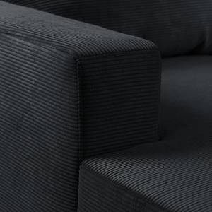 Hoekbank Greenwood III ribfluweel ribfluweel - Antraciet - Longchair vooraanzicht links