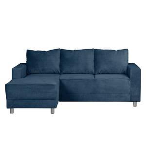 Ecksofa Greenwood III Cord Meerblau - Longchair davorstehend links