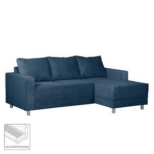 Ecksofa Greenwood III Cord Meerblau - Longchair davorstehend rechts