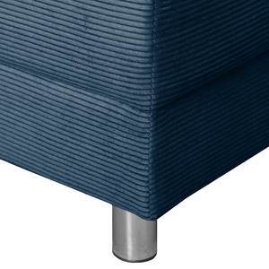 Canapé d'angle Greenwood III Microfibre - Bleu lagon - Méridienne courte à droite (vue de face)