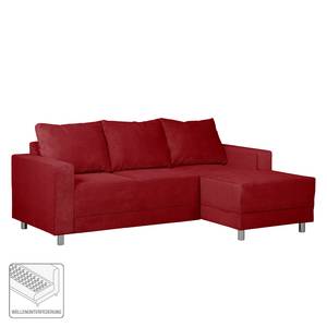 Hoekbank Greenwood III ribfluweel ribfluweel - Rood - Longchair vooraanzicht rechts