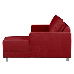 Hoekbank Greenwood III ribfluweel ribfluweel - Rood - Longchair vooraanzicht rechts