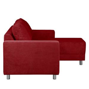 Hoekbank Greenwood III ribfluweel ribfluweel - Rood - Longchair vooraanzicht rechts