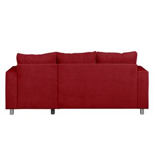 Hoekbank Greenwood III ribfluweel ribfluweel - Rood - Longchair vooraanzicht rechts