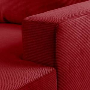 Hoekbank Greenwood III ribfluweel ribfluweel - Rood - Longchair vooraanzicht rechts