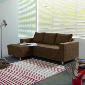 Ecksofa Greenwood Strukturstoff - Strukturstoff Lawan: Braun - Longchair davorstehend links