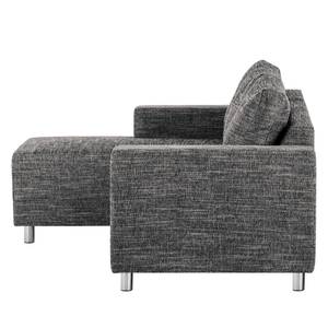 Ecksofa Greenwood Strukturstoff Lawan: Schwarz - Longchair davorstehend links