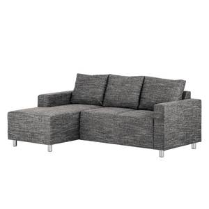 Ecksofa Greenwood Strukturstoff Lawan: Schwarz - Longchair davorstehend links