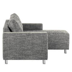 Divano angolare Greenwood Tessuto strutturato Lawan: grigio - Longchair preimpostata a destra