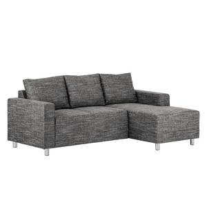 Ecksofa Greenwood Strukturstoff - Strukturstoff Lawan: Schwarz - Longchair davorstehend rechts