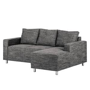 Ecksofa Greenwood Strukturstoff - Strukturstoff Lawan: Schwarz - Longchair davorstehend rechts