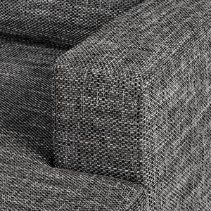 Canapé d'angle Greenwood Tissu - Tissu structuré Lawan: Noir - Méridienne courte à droite (vue de face)