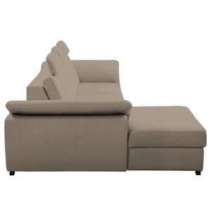 Ecksofa Halsey Strukturstoff - Cappuccino - Longchair davorstehend links