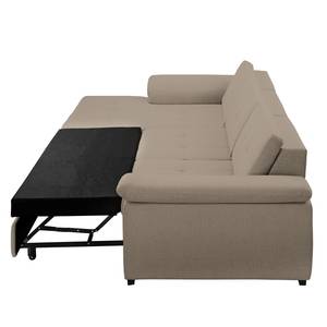 Ecksofa Halsey Strukturstoff - Cappuccino - Longchair davorstehend links