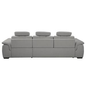 Ecksofa Halsey Strukturstoff - Platin - Longchair davorstehend rechts