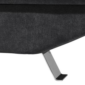 Canapé d'angle Hays (convertible) Tissu - Noir - Méridienne longue à droite (vue de face)