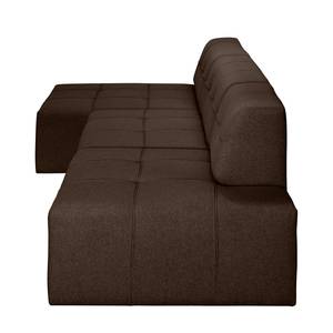 Ecksofa Healy Filz - Espresso - Longchair davorstehend links - Mit Hocker