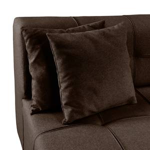 Ecksofa Healy Filz - Espresso - Longchair davorstehend links - Mit Hocker