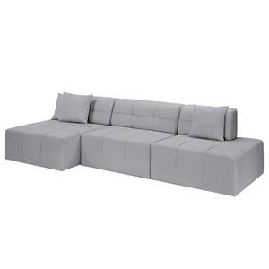 Ecksofa Healy Filz - Granit - Longchair davorstehend links - Mit Hocker