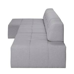 Ecksofa Healy Filz - Granit - Longchair davorstehend links - Mit Hocker