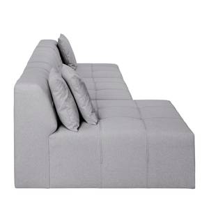 Ecksofa Healy Filz - Granit - Longchair davorstehend links - Mit Hocker