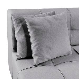 Ecksofa Healy Filz - Granit - Longchair davorstehend links - Mit Hocker