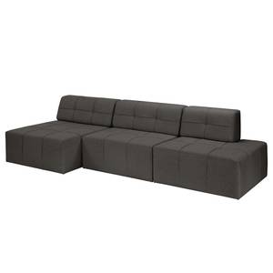 Ecksofa Healy Filz - Dunkelgrau - Longchair davorstehend links - Ohne Hocker