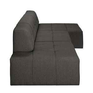 Ecksofa Healy Filz - Dunkelgrau - Longchair davorstehend rechts - Mit Hocker