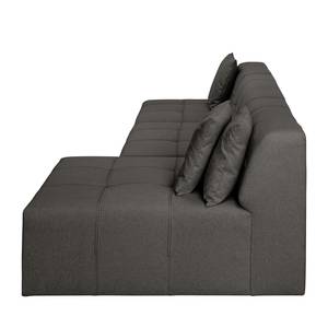 Ecksofa Healy Filz - Dunkelgrau - Longchair davorstehend rechts - Mit Hocker