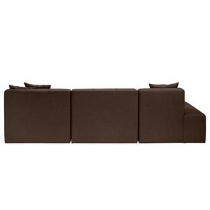 Ecksofa Healy Filz - Espresso - Longchair davorstehend rechts - Ohne Hocker