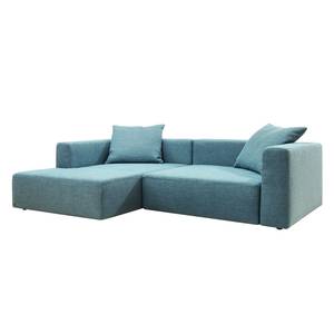 Canapé d'angle Heaven Casual M Tissu Aqua - Méridienne à gauche (vue de face) - Tissu TCU : 6 fresh blue - Fonction couchage - Coffre de lit