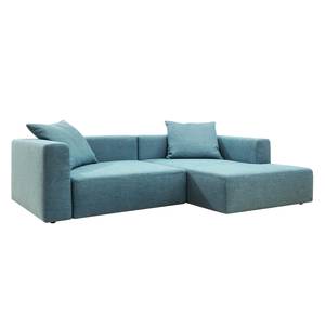 Ecksofa Heaven Casual M Webstoff Aqua - Longchair davorstehend rechts - Stoff TCU6 fresh blue