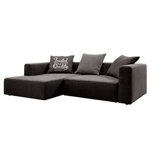 Ecksofa Heaven Casual Webstoff Stoff TCU: 4 vintage brown - Longchair davorstehend links - Schlaffunktion - Bettkasten