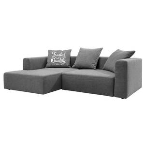 Ecksofa Heaven Casual Webstoff Stoff TCU: 19 pencil grey - Longchair davorstehend links - Schlaffunktion - Bettkasten