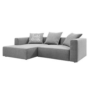 Ecksofa Heaven Casual Webstoff Stoff TBO: 29 moody grey - Longchair davorstehend links - Schlaffunktion - Bettkasten