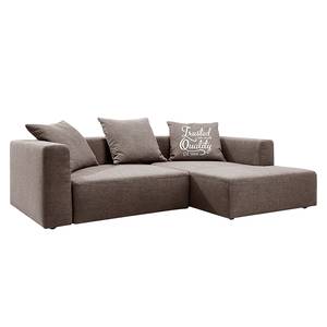 Ecksofa Heaven Casual Webstoff Stoff TBO: 12 coconut brown - Longchair davorstehend rechts - Keine Funktion