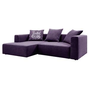 Canapé d'angle Heaven Casual Tissu - Tissu TCU : 47 very purple - Méridienne courte à gauche (vue de face) - Fonction couchage - Coffre de lit