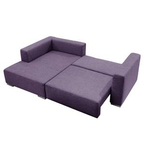 Hoekbank Heaven Casual Stof TCU: 47 very purple - Longchair vooraanzicht links - Slaapfunctie - Opbergruimte