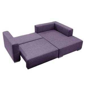 Canapé d'angle Heaven Casual Tissu - Tissu TCU : 47 very purple - Méridienne courte à droite (vue de face) - Fonction couchage - Coffre de lit