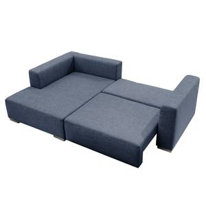 Ecksofa Heaven Casual Webstoff Stoff TCU: 16 navy blue - Longchair davorstehend links - Schlaffunktion - Bettkasten