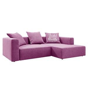 Ecksofa Heaven Casual Webstoff Stoff TBO: 37 lipstick pink - Longchair davorstehend rechts - Schlaffunktion - Bettkasten