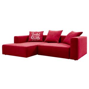 Hoekbank Heaven Casual Stof TCU: 7 warm red - Longchair vooraanzicht links - Slaapfunctie - Opbergruimte