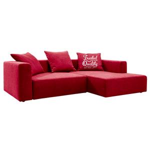 Ecksofa Heaven Casual Webstoff Stoff TCU: 7 warm red - Longchair davorstehend rechts - Schlaffunktion - Bettkasten