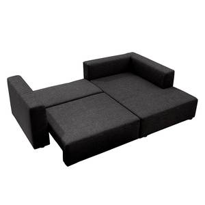 Divano angolare Heaven Casual Tessuto color turchese, longchair preimpostata a destra - Tessuto TBO: 10 deep black - Longchair preimpostata a destra - Funzione letto - Cassetti letto