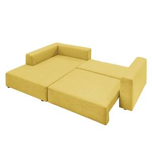 Canapé d'angle Heaven Casual Tissu - Tissu TBO : 55 pastel yellow - Méridienne courte à gauche (vue de face) - Fonction couchage - Coffre de lit